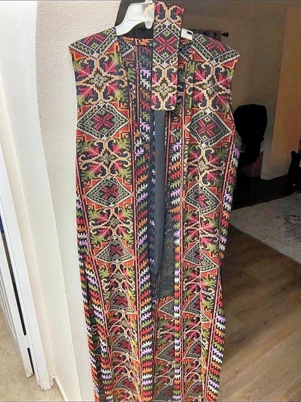 Geometric Maxi Dress in Black & Multicolor Like New